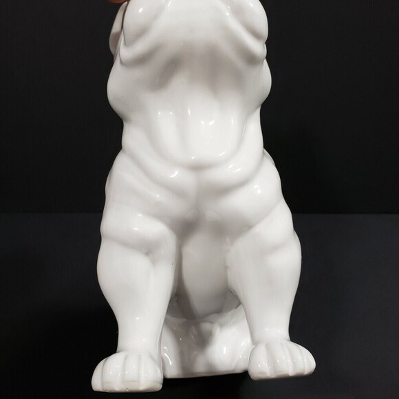 WHITE Ceramic French Bulldog Figurine Statue Sitting French Bulldog Frenchy Male - Picture 6 of 10
